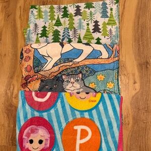 Three Large Colorful Patterned Throw's